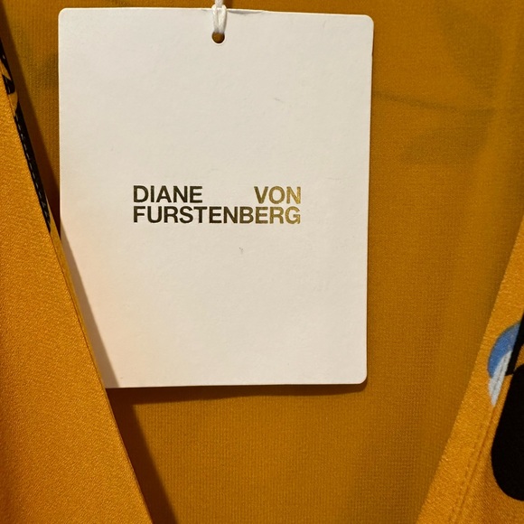 Diane Von Furstenberg DVF Luxury Designer Yellow Floral Wrap Midi Dress NWT S - Picture 4 of 6